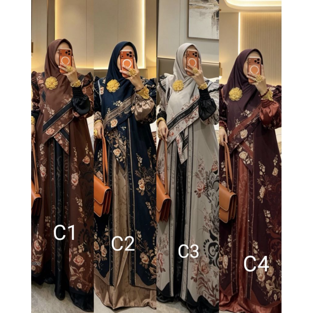 Gamis syari Albony azizil rafanda dwina alqiblat ucelsyari
