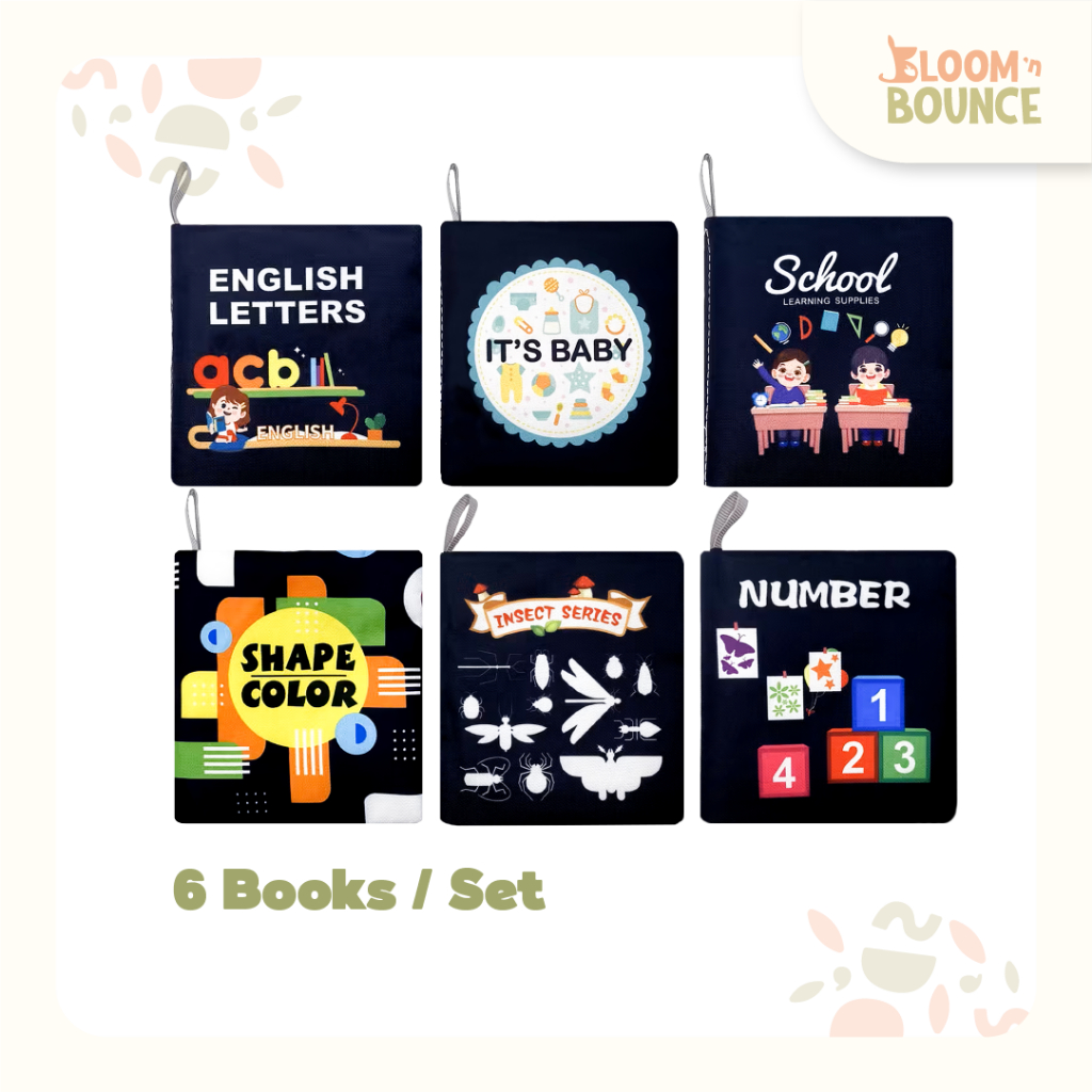 [COD] Paket Buku Anak Newborn Soft Busy Book Cloth Buku Kain Bantal Bayi Karakter Hewan Mainan Eduka