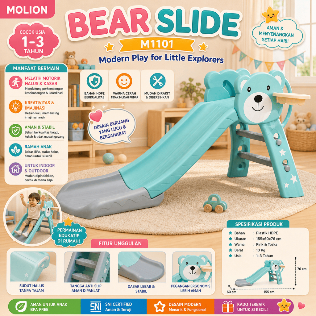 Perosotan Anak MOLION TOYS M1101-M1102 – Seluncuran Playground SNI