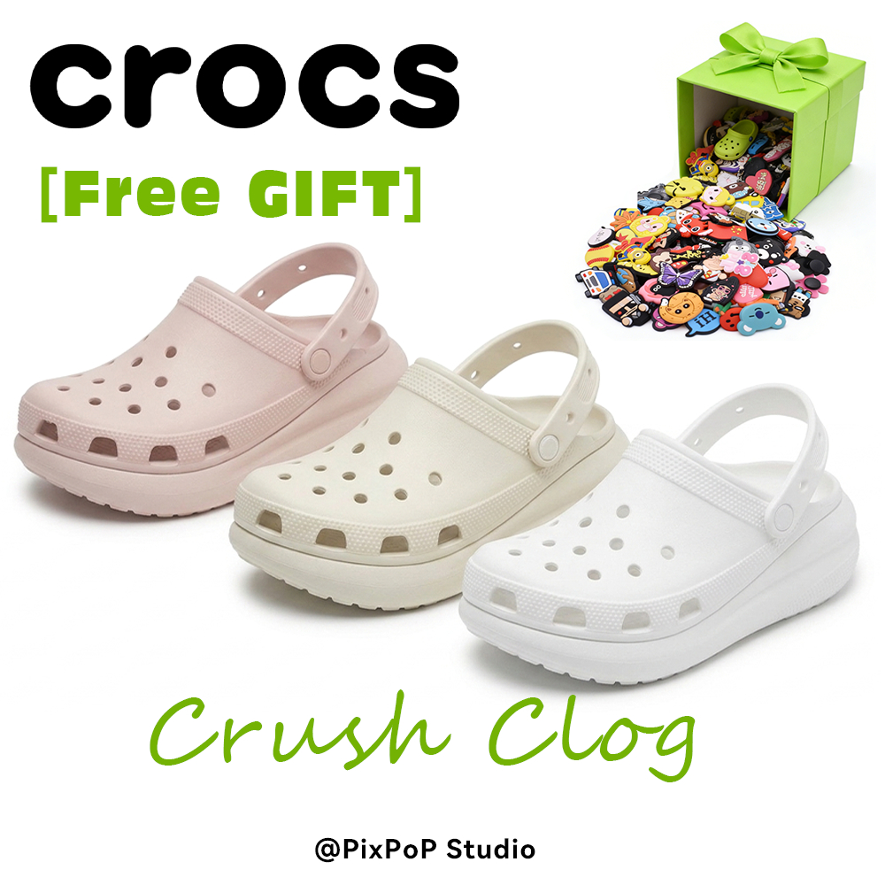 [COD]Crocs Crush Unisex Clog/Crocs Unisex Sandal/ Original 100% Pria Wanita/ Free JIbbitz/Sendals/Re