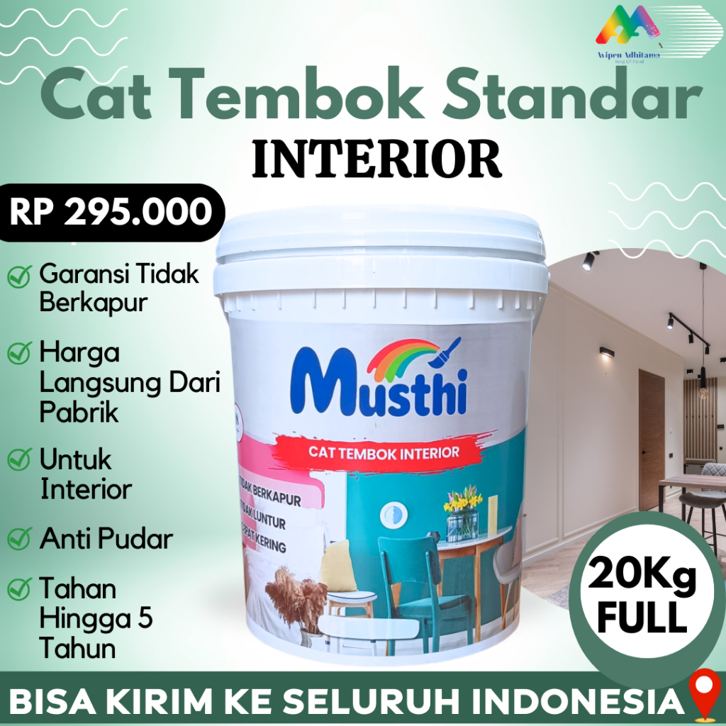Cat Dinding Tembok Rumah Interior Dalam Musthi Paint 20 Kg Full