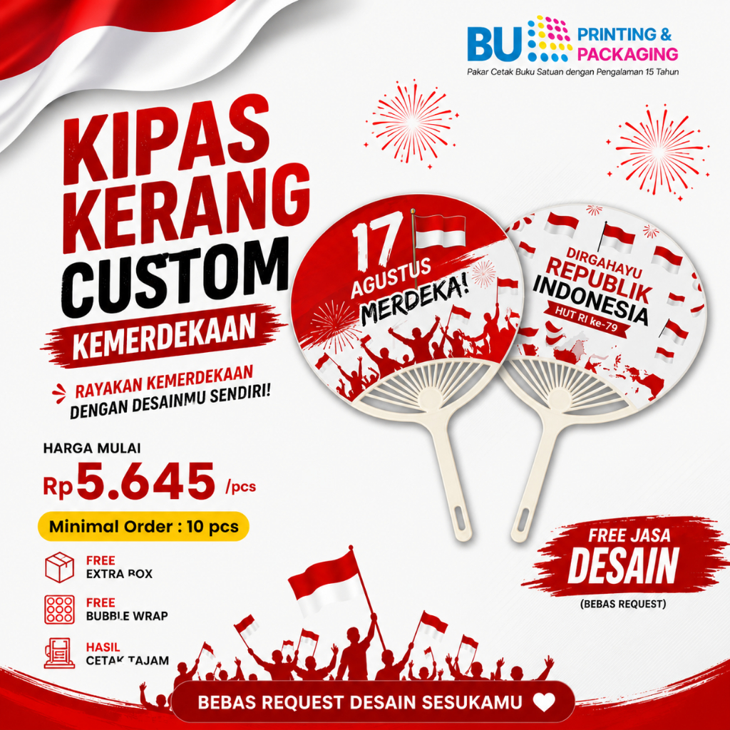 Kipas Kerang Custom | Souvenir Kipas Custom | Souvenir  Promosi | Kipas Kerang Custom 2 Sisi