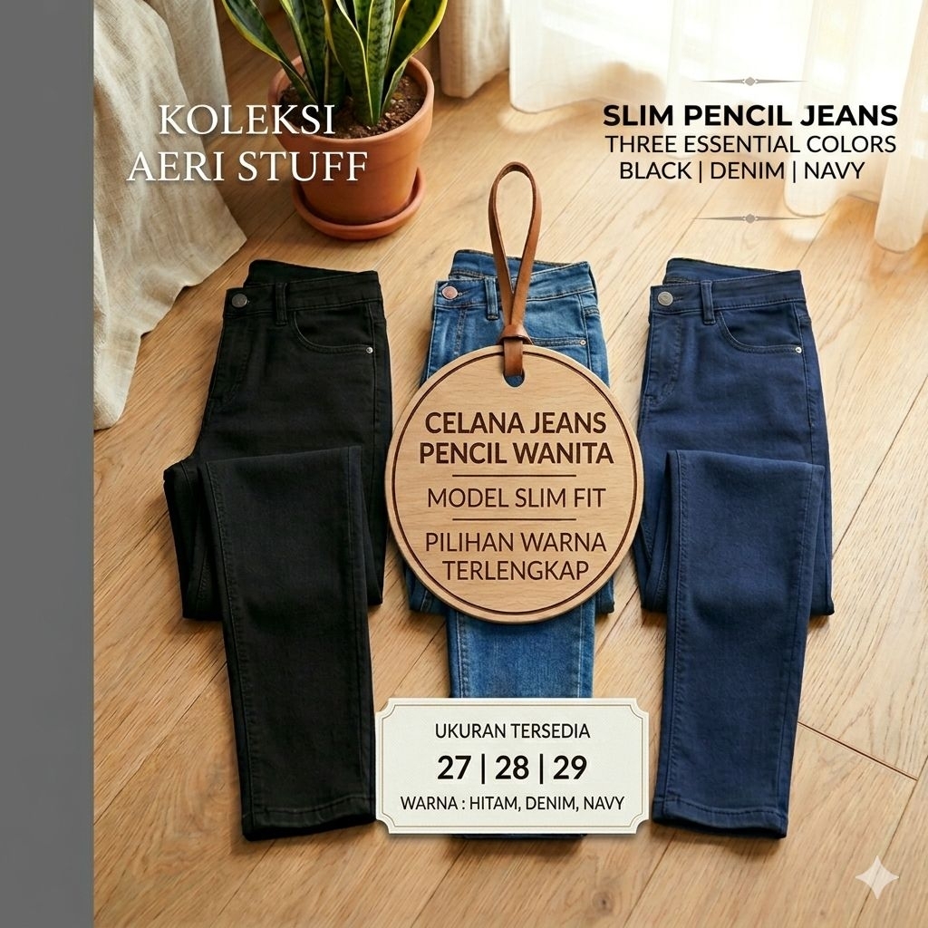​[READY STOCK] Pencil Jeans Wanita Thrift High Quality - Aeri Stuff