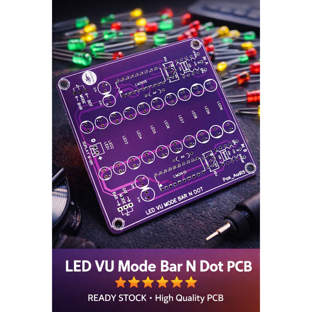 PCB LED VU STREO LM3915 PCB DOBEL LAYER
