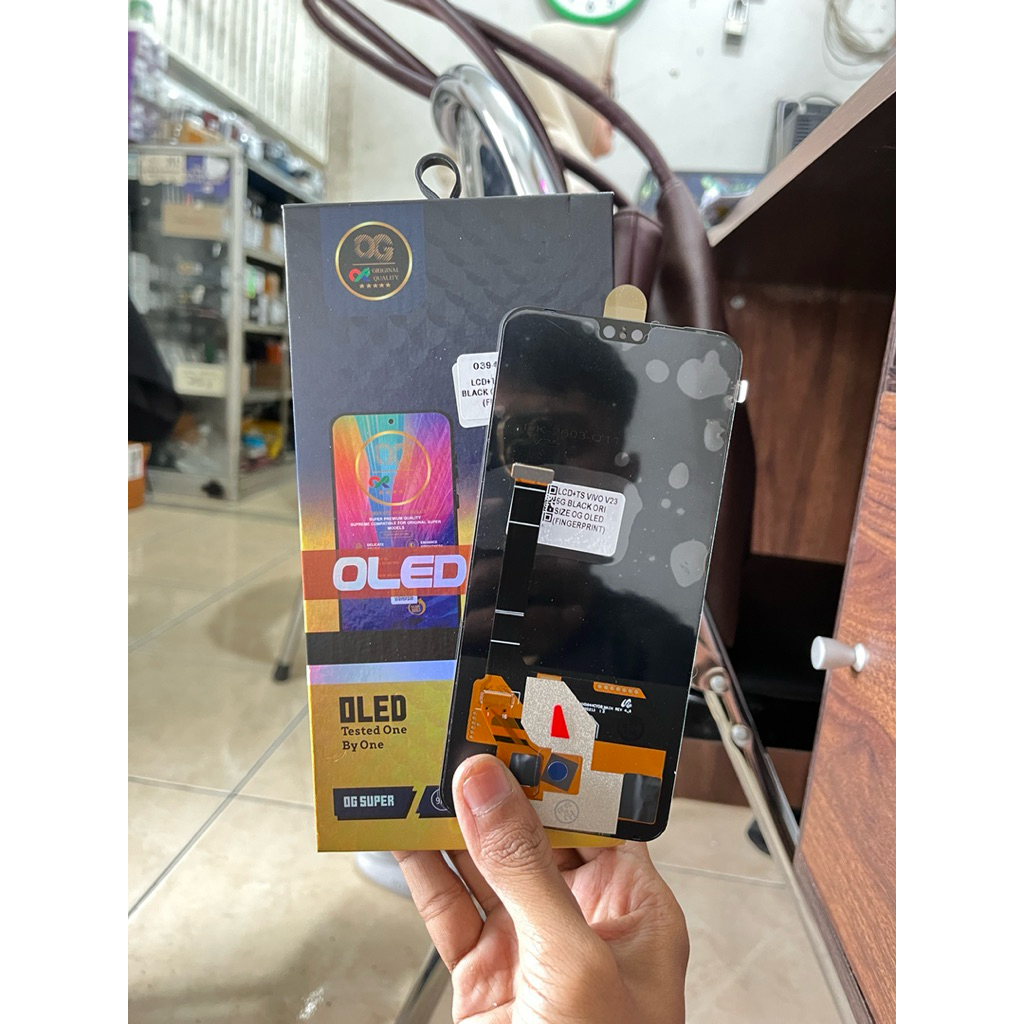 LCD OLED 1:1 VIVO V23 5G / S10 / S9 / S12 OG SUPER BLACK ORI SIZE SUPPORT FINGERPRINT ORIGINAL BERGA
