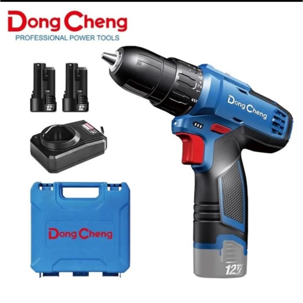 DONGCHENG Mesin Bor Cordless Drill 12Volt 2 Batre DONG CHENG DCJZ1202i