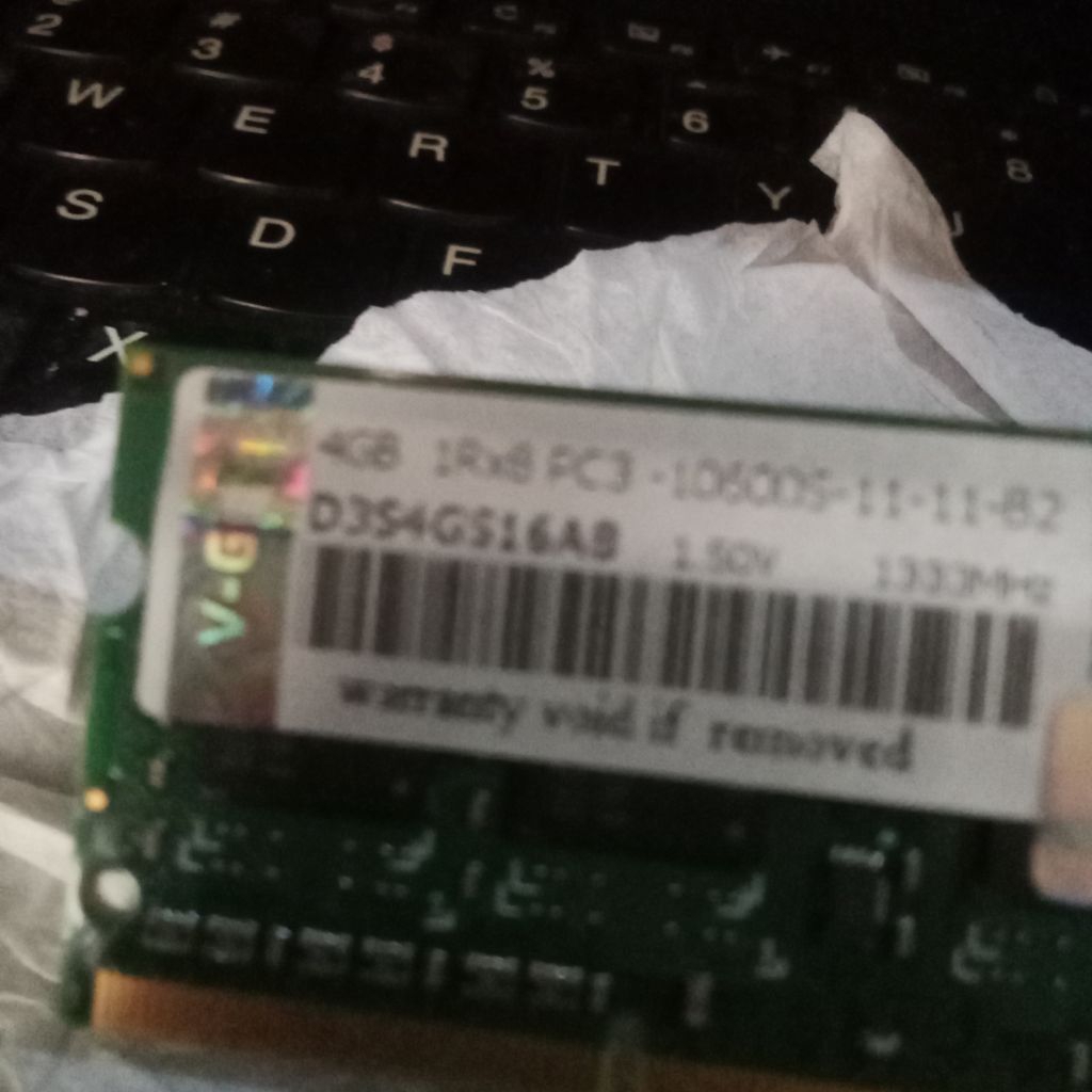 memory laptop 4gb ddr3 sodim pc3 10600s merk V-Gen
