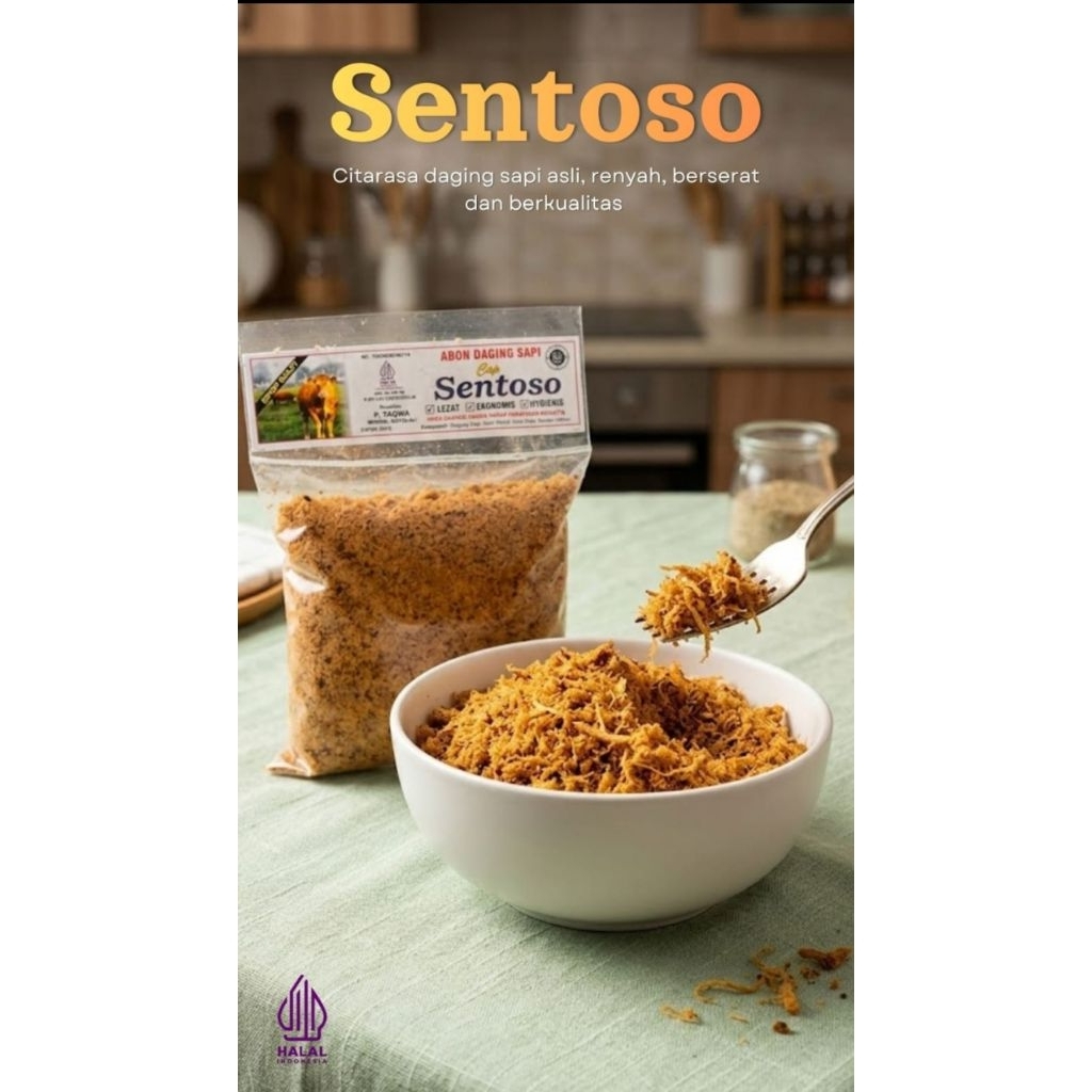 Abon sapi asli Sentoso kemasan 1 kg