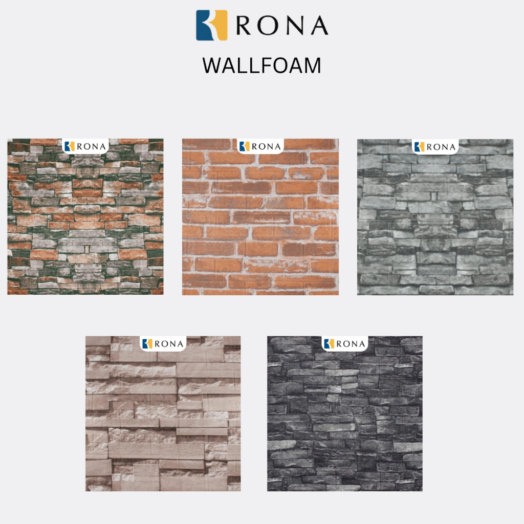 RONA - 3D Wallfoam Dinding Wallpaper Dinding 3D Foam 3 MM Ukuran 70 cm x 77 cm dan 70 X 70 cm