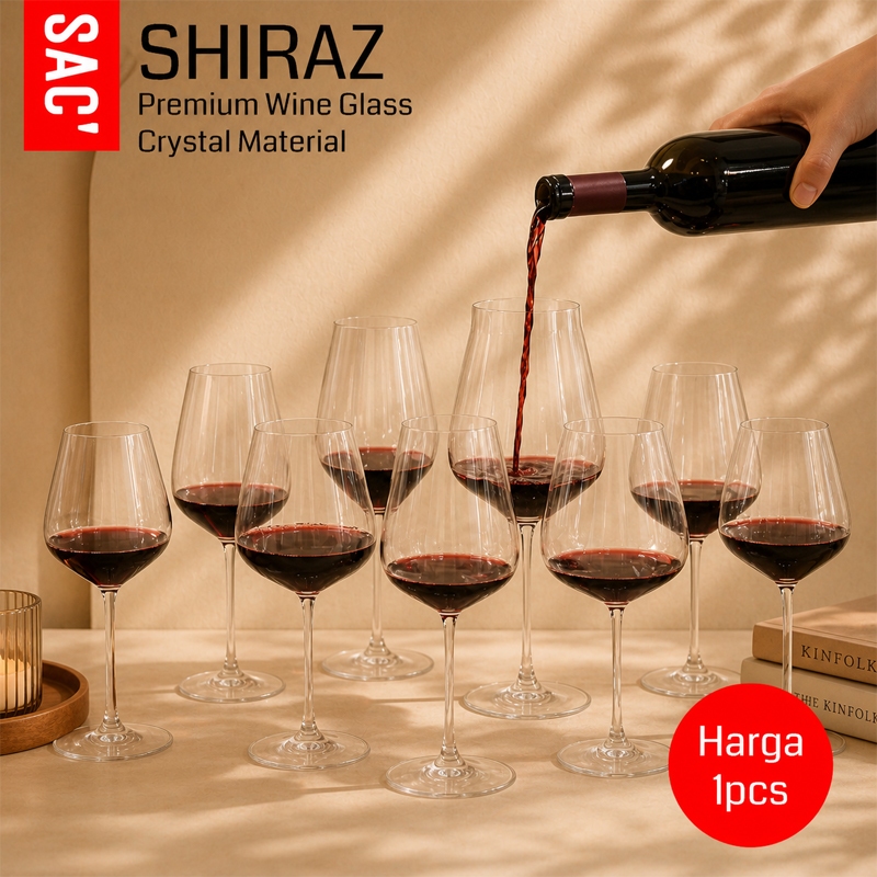 Gelas Wine Kaca Kristal Red Wine Stem Glass Wine Gelas Anggur Crystal Glass Gelas Koktail Shiraz