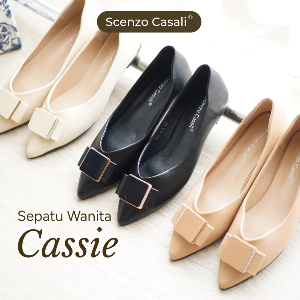 Scenzo Casali Cassie Flat Shoes Sepatu Wanita Casual Simple Kerja Kuliah