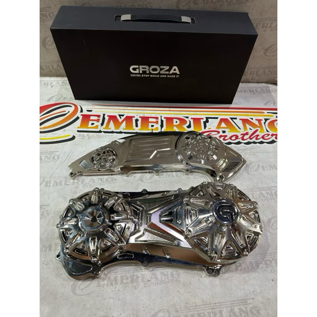 COVER BAK CVT + HAWA BILLET GROZA NMAX NEW/NMAX NEO CHROME SILVER GROZA ORIGINAL