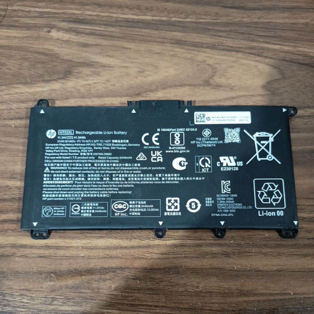 Baterai Hp 14s-CF Hp 14s-DK HP 14s-DQ Hp 14s-FQ Hp 14-CK Hp 14-CM HT03XL Copotan Original Unit Norma