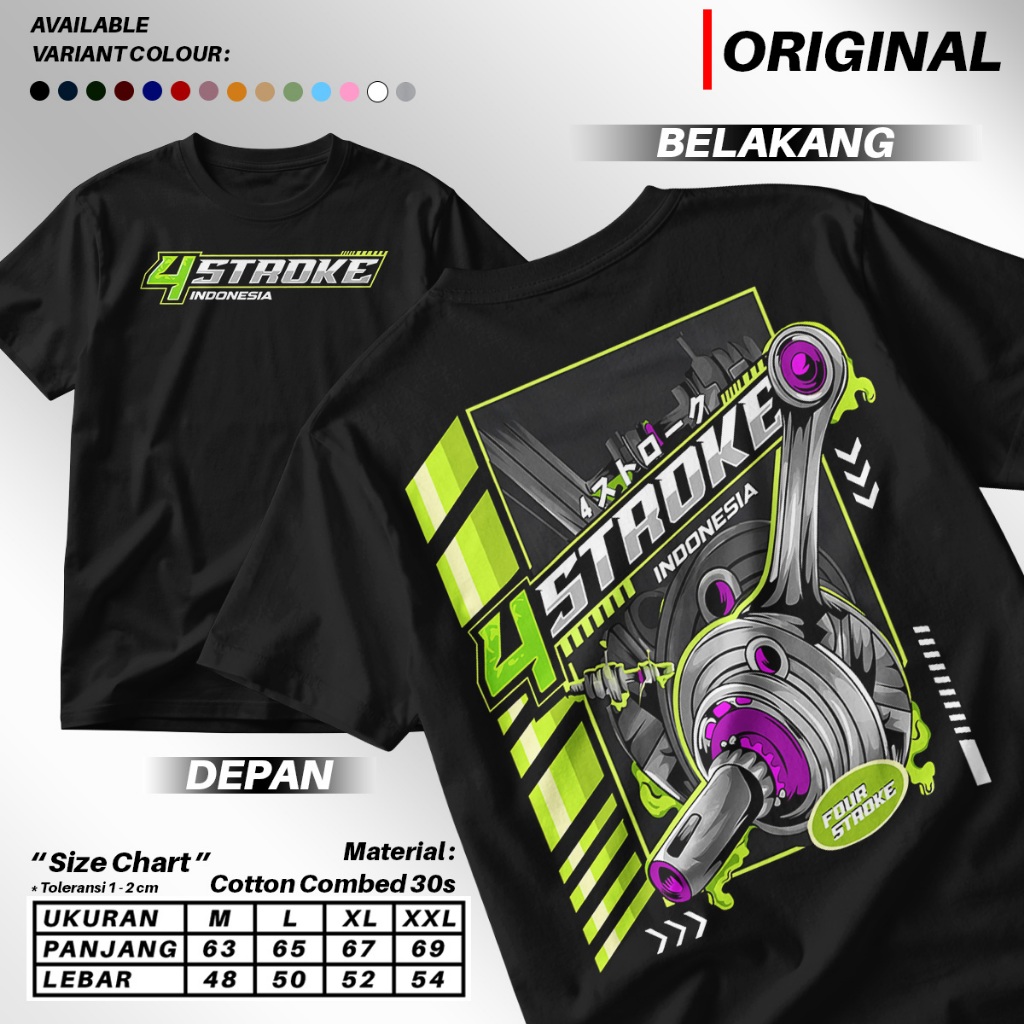 Kaos Racing 4 Stroke Indonesia Baju 4 Tak 4Stroke Motor Otomotif Herex
