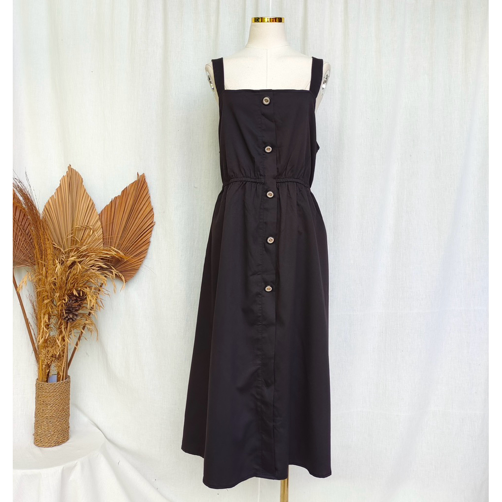 Black Midi Dress By Romi Story