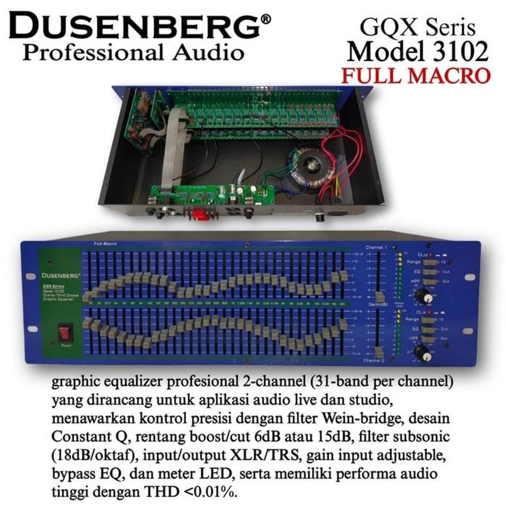 New Graphic Equalizer Dusenberg GQX 3102 / GQX3102 - Full Macro Original Garansi Resmi