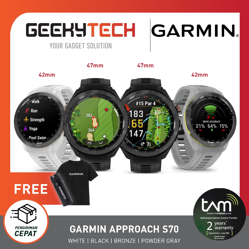 Garmin Approach S70 - Golf Watch - Garansi Resmi TAM