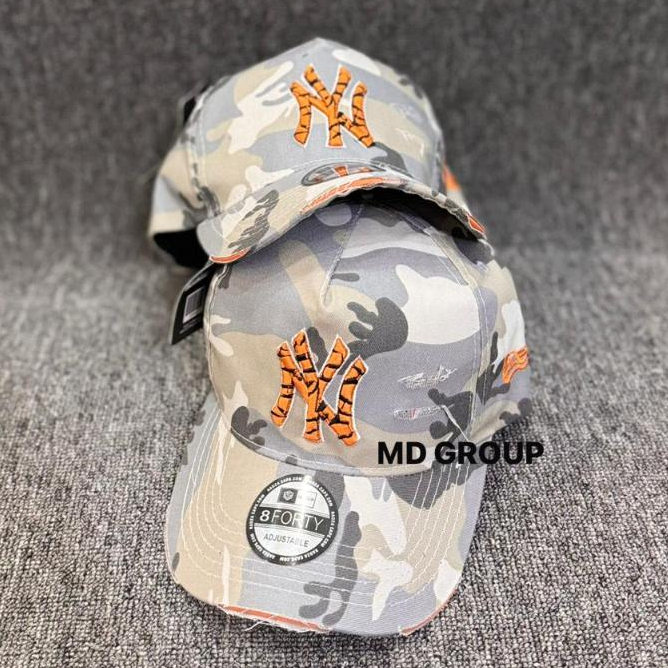 Topi Baseball New Era Material Soft Catton NY Gold Camo Putih Trendy Kekinian Fashion Pria Dan Wanit