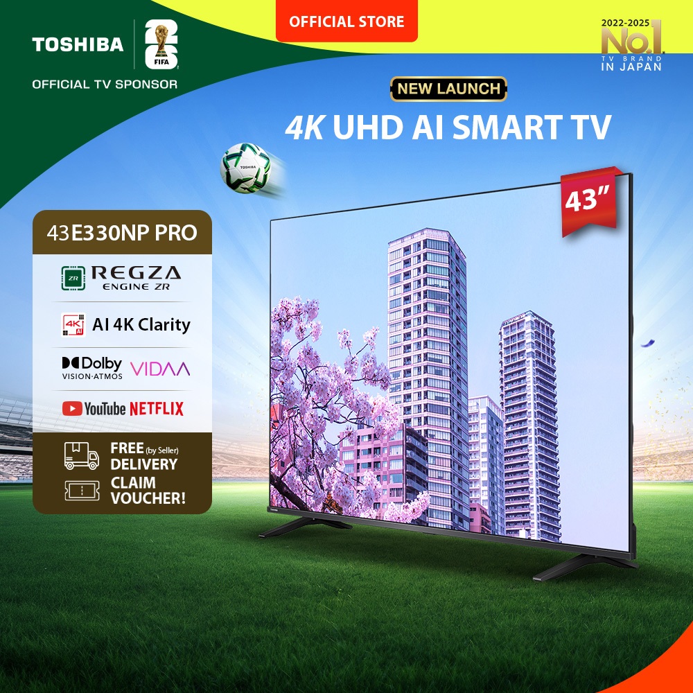 [KHUSUS ONLINE] Toshiba TV 43" 4K UHD Smart TV PRO - Regza ZR Dolby Vision Atmos HDR10+ MEMC VRR ALL