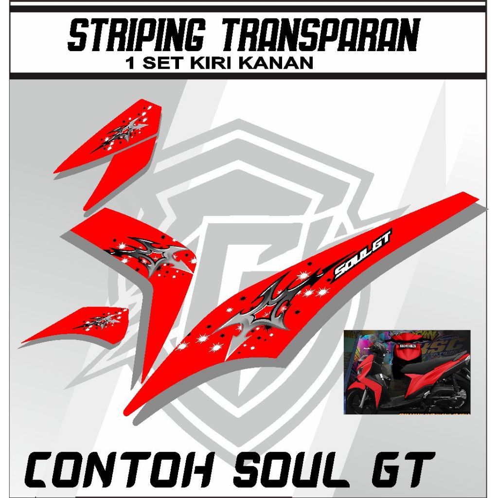 Sticker Striping Mio Soul Gt 115 Transparan Stiker Aksesoris Body