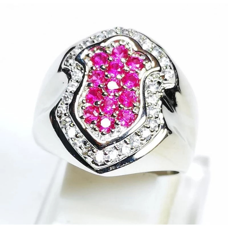 BATU RUBY STEMPEL RING TEROMPAH STERLING GOLD SILVER MEWAH