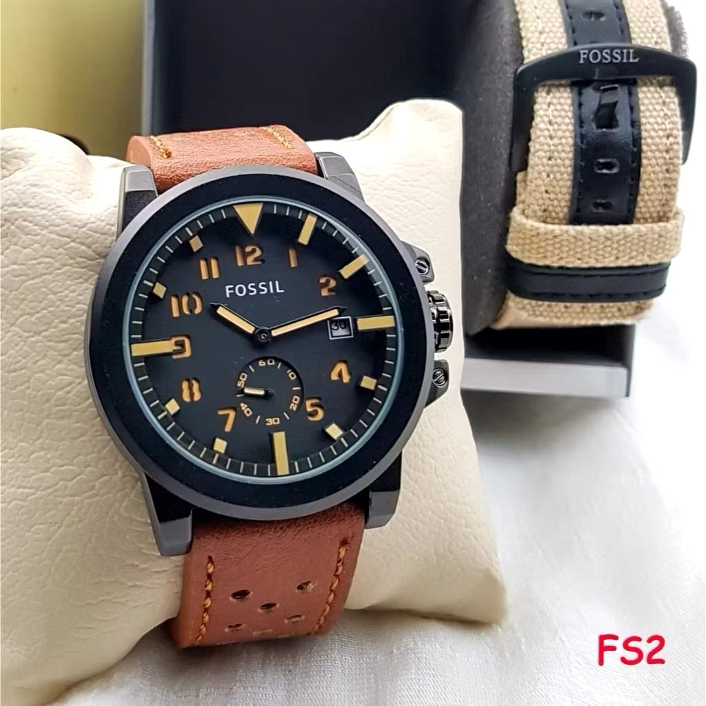 Jam Tangan Couple Alba Basic Wanita dengan Tali Kulit Hitam