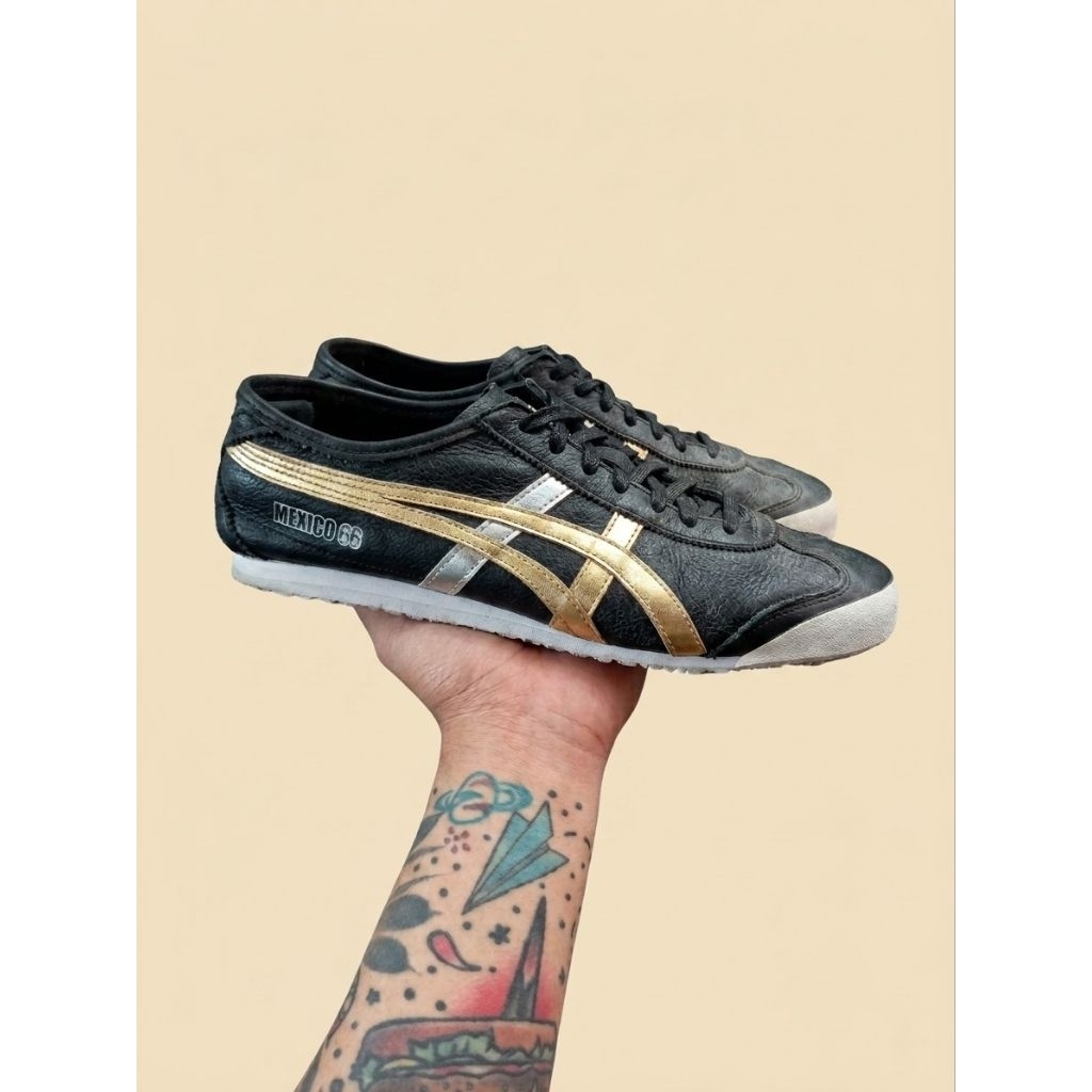 Onitsuka Tiger Mexico 66 Black Gold Size 40 / 25cm Second Ori Legit