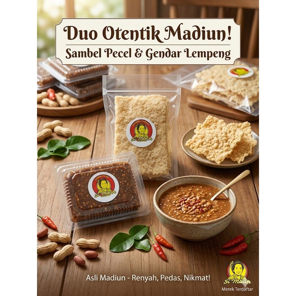 Sambel Pecel dan Gendar Lempeng Si'Mbah (paket bundling)