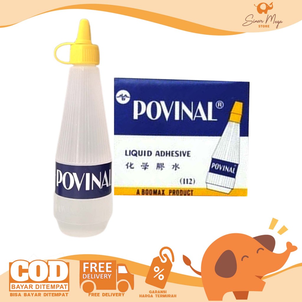 Lem Kertas Povinal Cair 75ml Lem Cair Bening Lem Slime