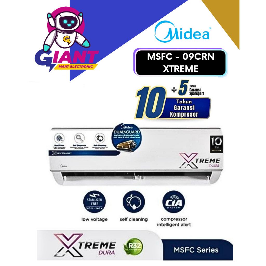 AC MIDEA 1 PK MSFC09CRN  / MSFC-09CRN LOW WATT EXTREME