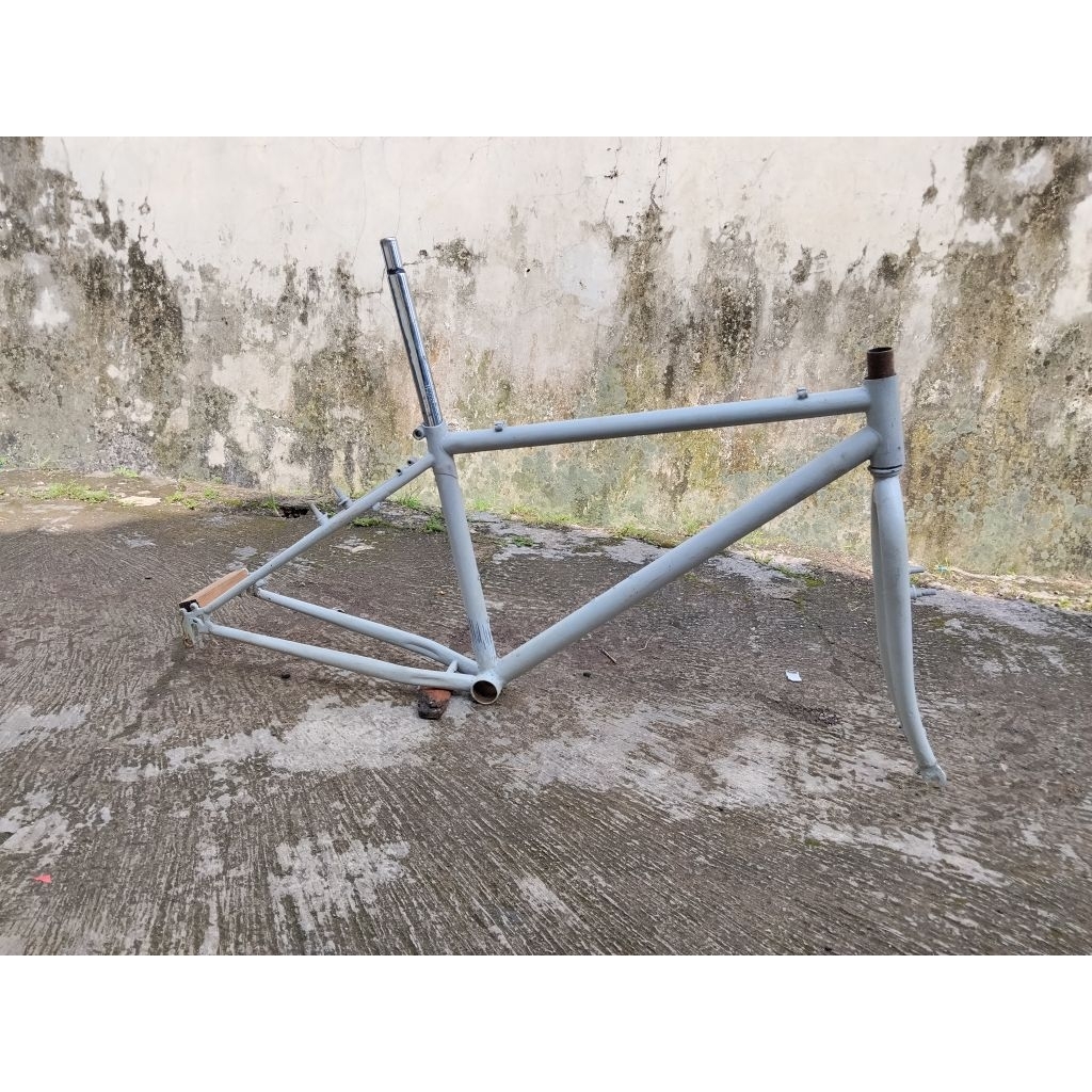 FRAME FORK SEPEDA MTB 26" VINTAGE DO VERTIKAL SIZE 15" LANGKA jalur kabel atas top tube Seatpost 25.