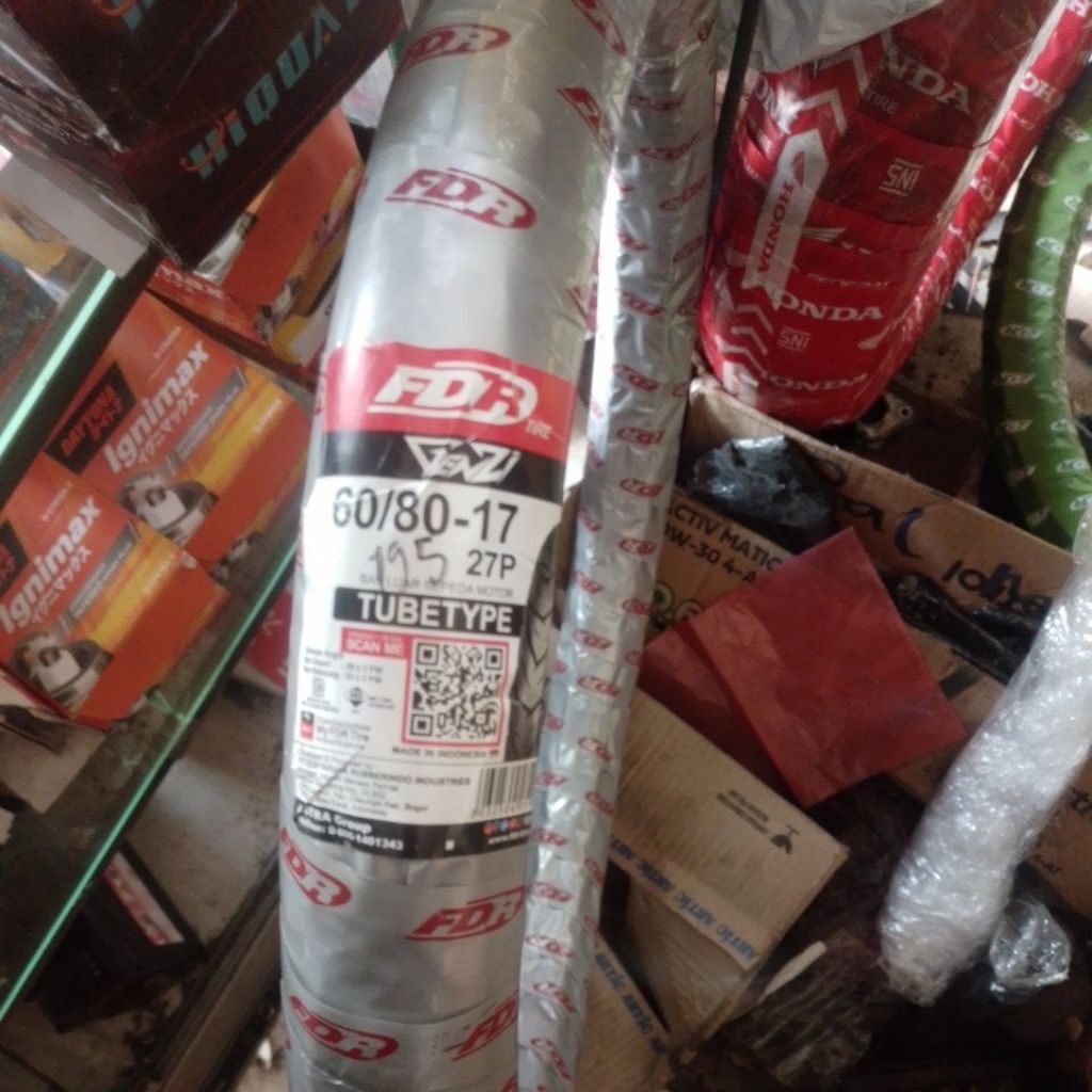 ban luar motor bebek fdr 60/80-17 ring velq 17 depan/belakang