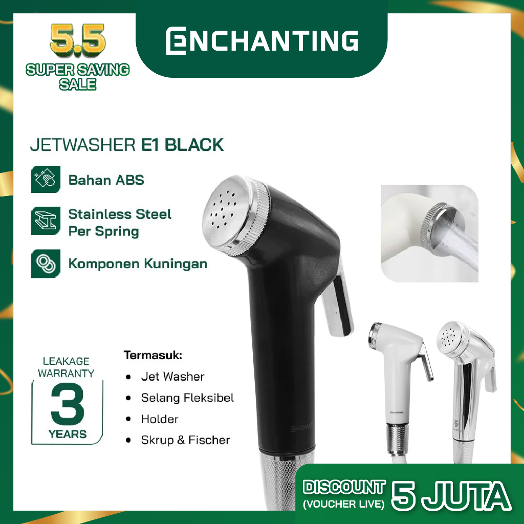 Closet Jet Washer Shower Toilet Europe Enchanting E1 Series Black