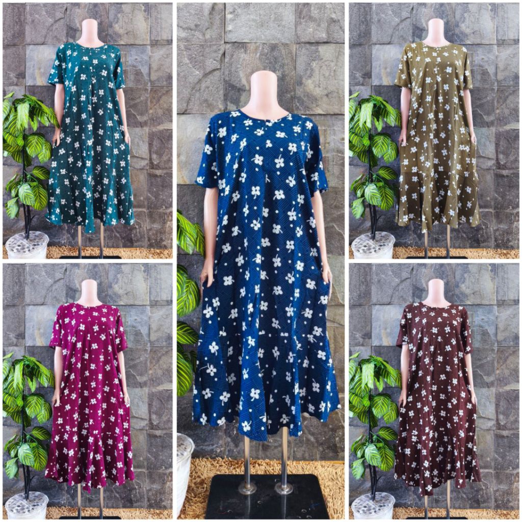 {LD 110 CM} Daster Qonita Batik Pekalongan ll Dres Dania Sleting Hls
