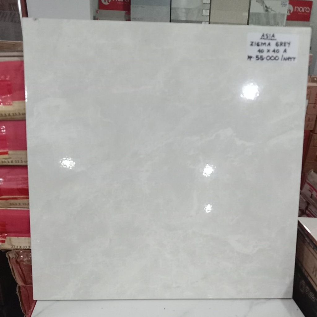 Keramik Lantai Kilap Asia Zigma Grey 40x40 kw1