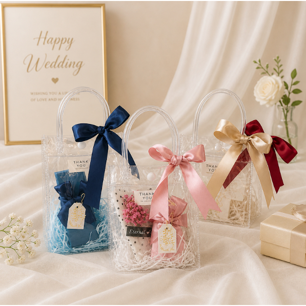 Goodie Bag Transparan Kancing Goodie Bag PVC Transparan Hampers Bag