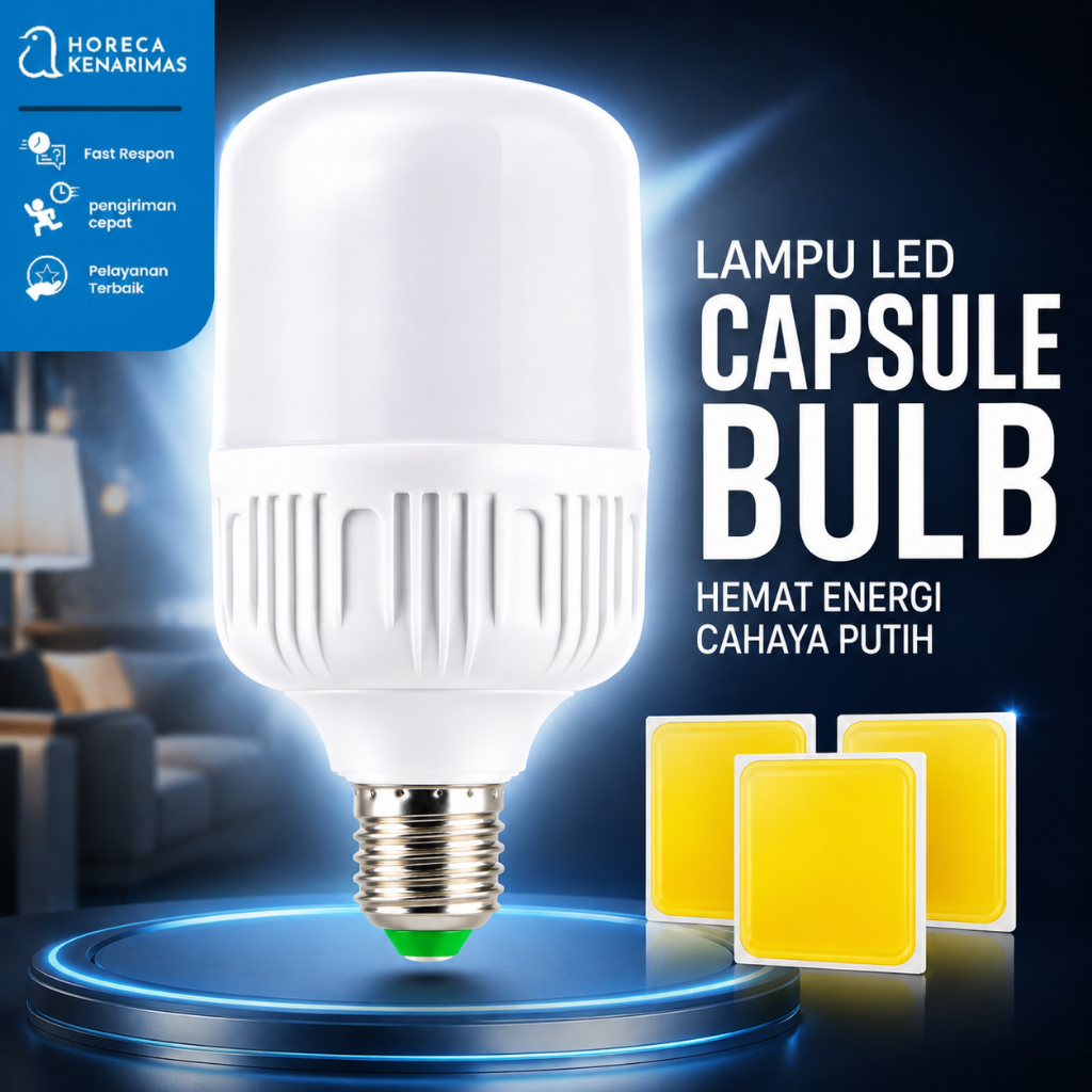 Lampu LED Bulb Bohlam LED Capsule lampu LED Hemat Energy Cahaya Putih