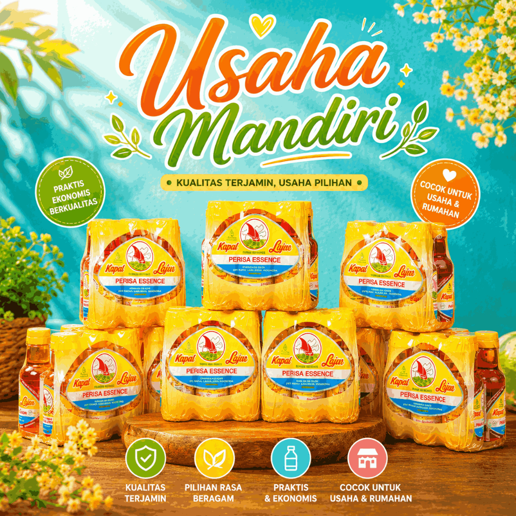 Perisa Essence Vanili Cair Cap Kapal Layar @20ml 1 pack isi 6 pcs (Varian Rasa Nanas, Vanili, Frambo