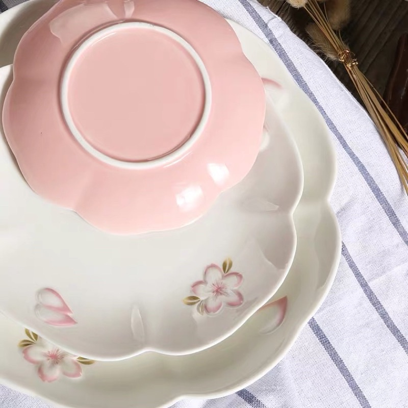 A0152 | JEEA | Piring keramik sakura lucu | sakura ceramic plater set