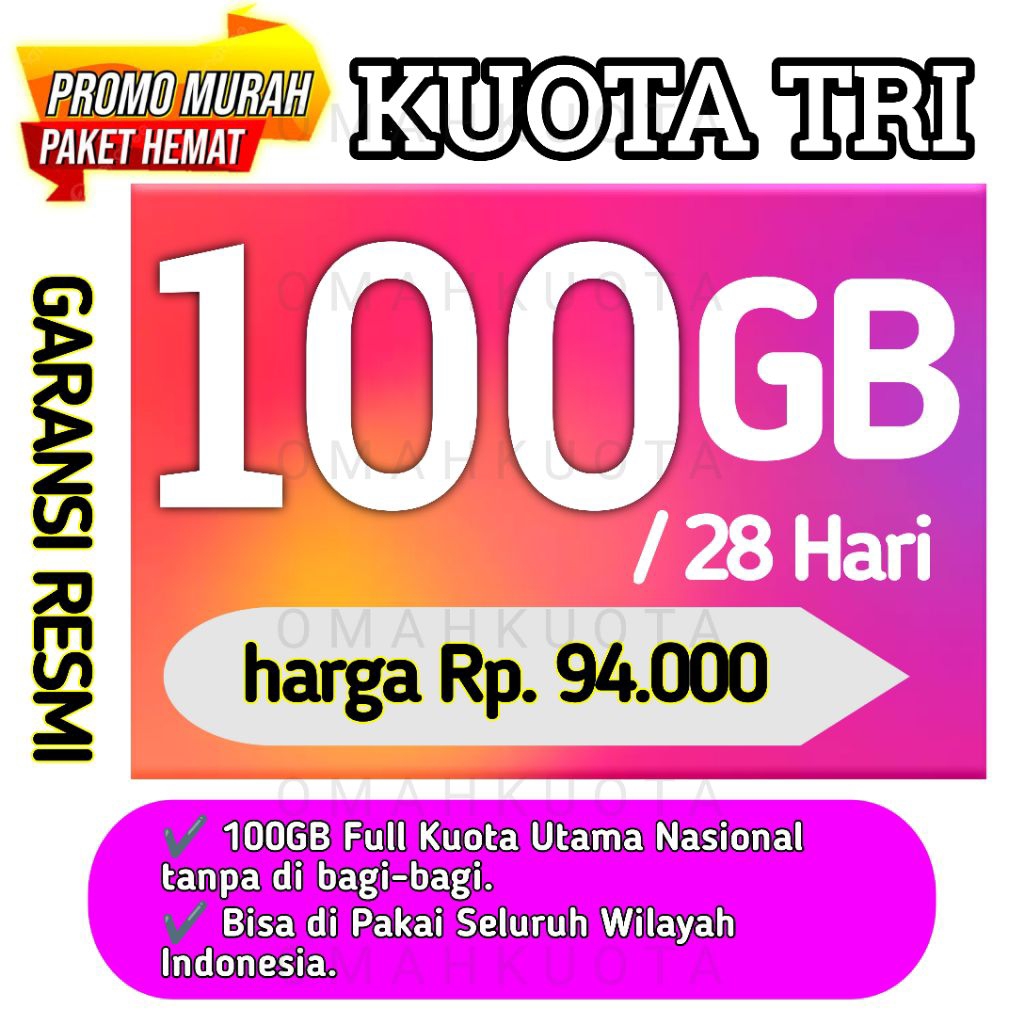 PAKET DATA TRI MURAH - KUOTA TRI HAPPY 150GB 100GB 60GB 42GB 20GB 10GB - KUOTA TRI PROMO