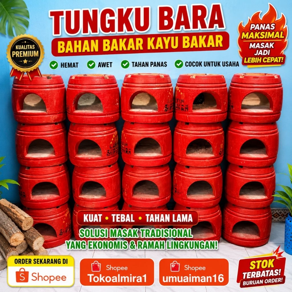 Tungku bara kompor kayu bakar