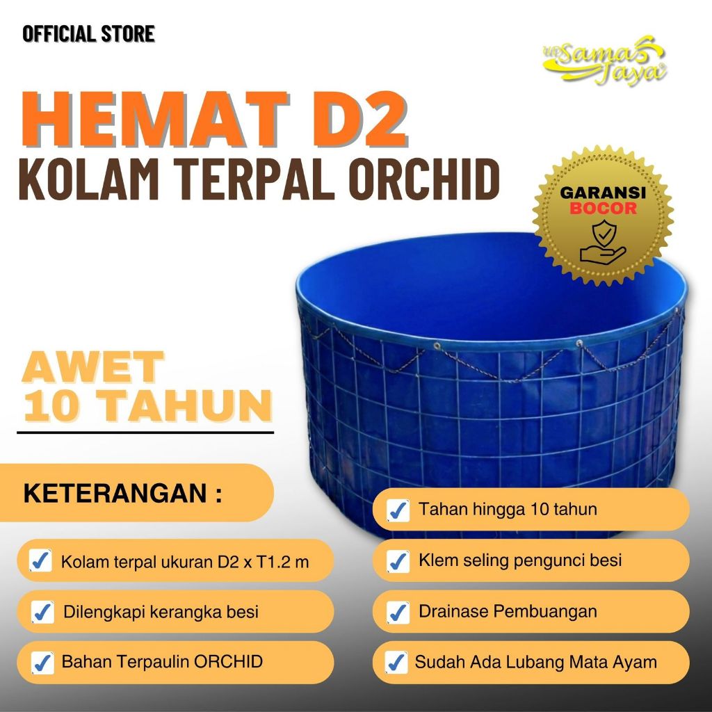 Kolam Terpal Bulat D2 Paket Hemat - Kolam Ikan - Kolam Terpal Orchid
