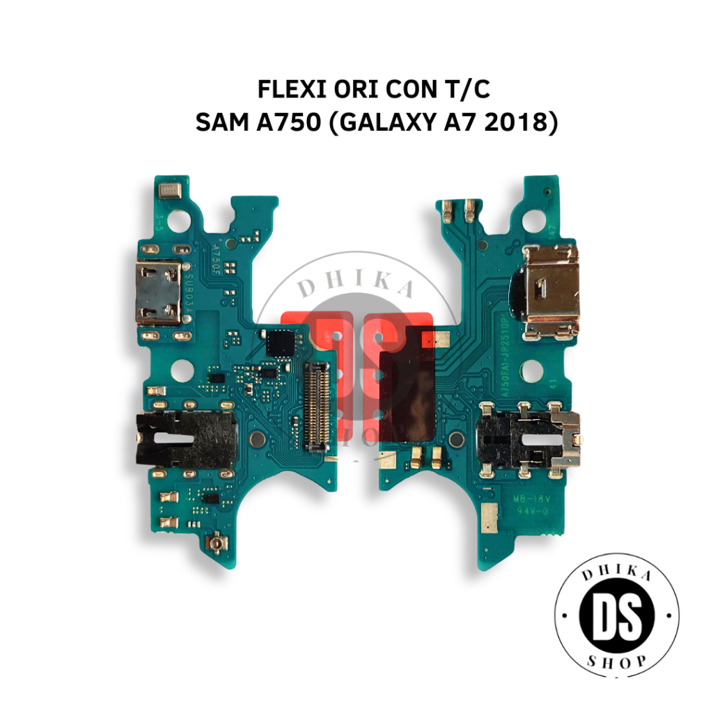 Papan PCB Charger Samsung Galaxy A750 / A7 2018 + Mic + Handsfree + IC ORI