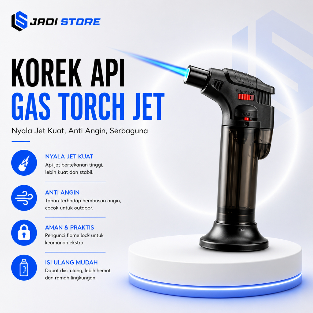 Firetric Korek Api Gas Butane Torch Jet Windproof HQ0935 Korek Bara Anti Angin Refill Portable Multi