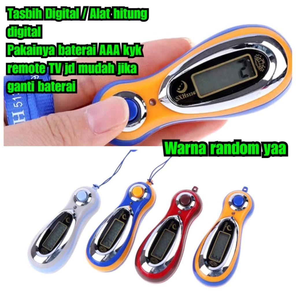 Tasbih digital baterai AAA pakainya jadi mudah alat hitung digital counter alat hitung dzikir sholaw