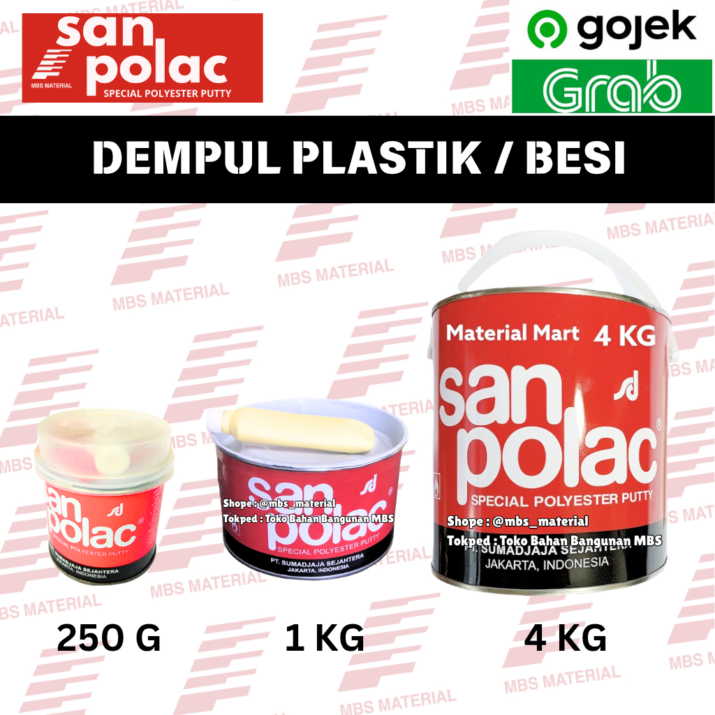 INSTANT & SAME DAY | Sanpolac - Dempul Kayu / Dempul Plastik / Obat Dempul / Dempul Mobil / Dempul M