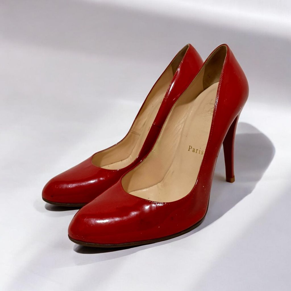 Christian Louboutin Fifi 100mm Red Patent Leather Heels Original