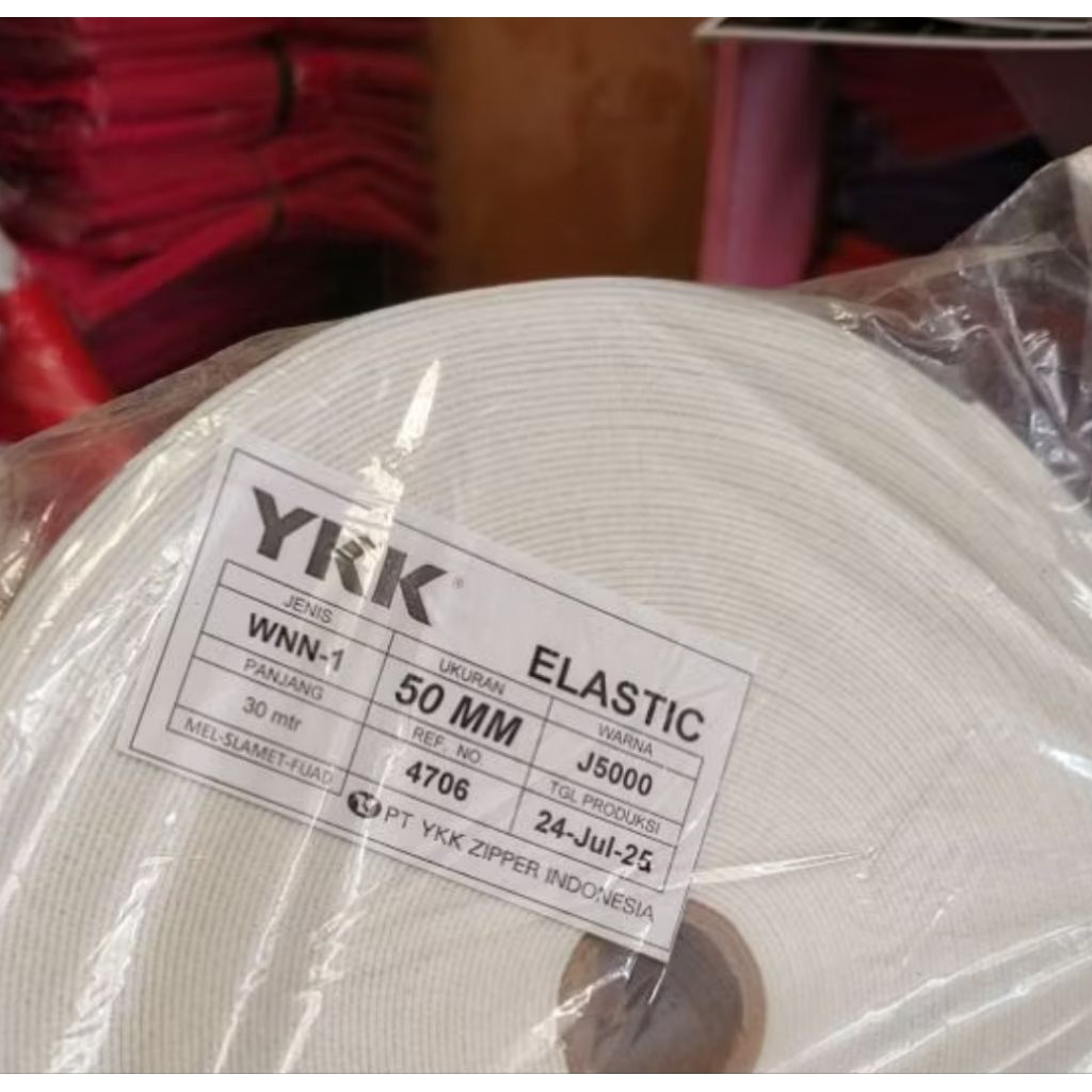 Karet Elastic YKk Natural Kolor Elastik 3cm 30meter