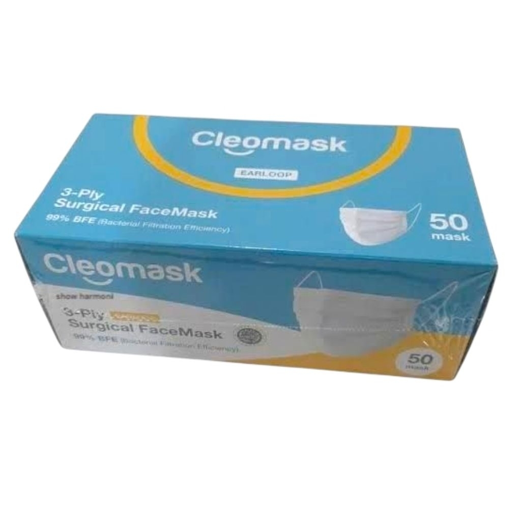 Masker Medis 3 ply /Surgical Face Mask/Cleo Mask Earloop 1 Box