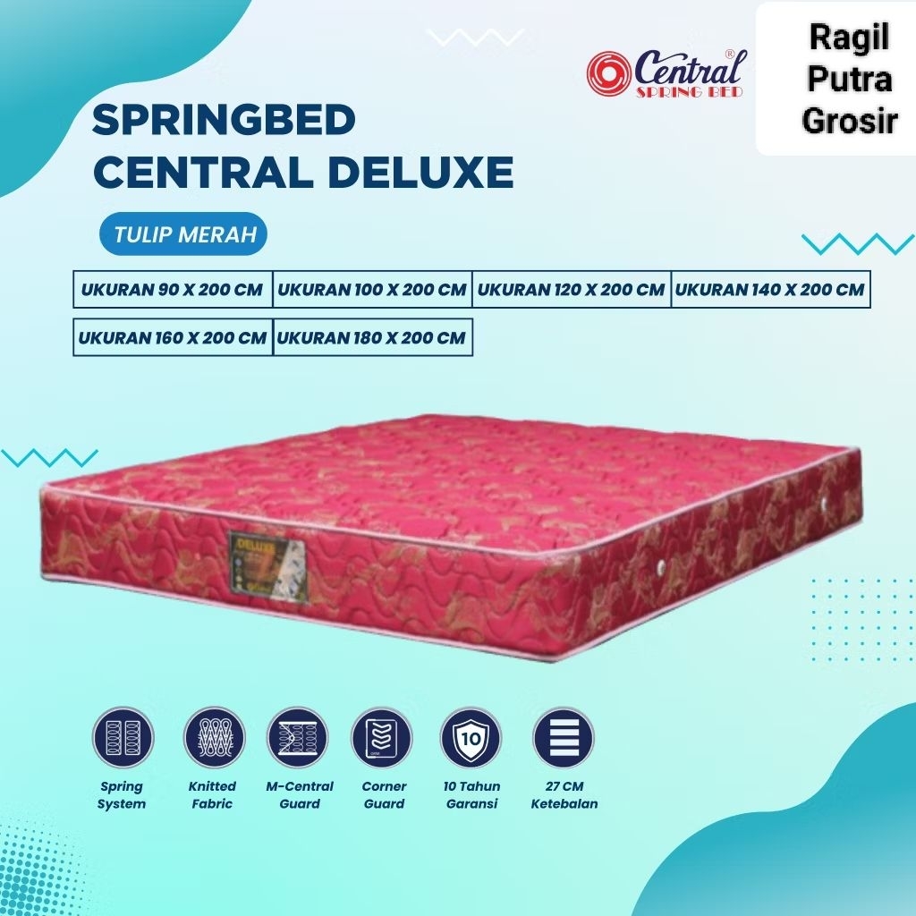 CENTRAL Springbed Central DELUXE ZEST Matras Medium Firm Promo Ukuran 90 100 120 140 160 180 200 x 2
